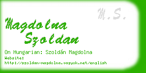 magdolna szoldan business card